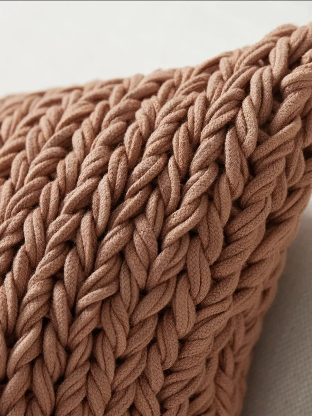 Pottery Barn - Chunky Sweater Hand-Knit Throw Pillow Cover, CLAY (Discontinued)